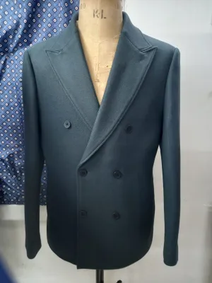 NAVY PEACOAT DOUBLE BREASTED WITH 2 SIDE POCKETS AND SATIN LINING