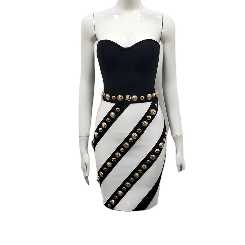 new arrivals fashion women elegant off shoulder bandage cocktail dress