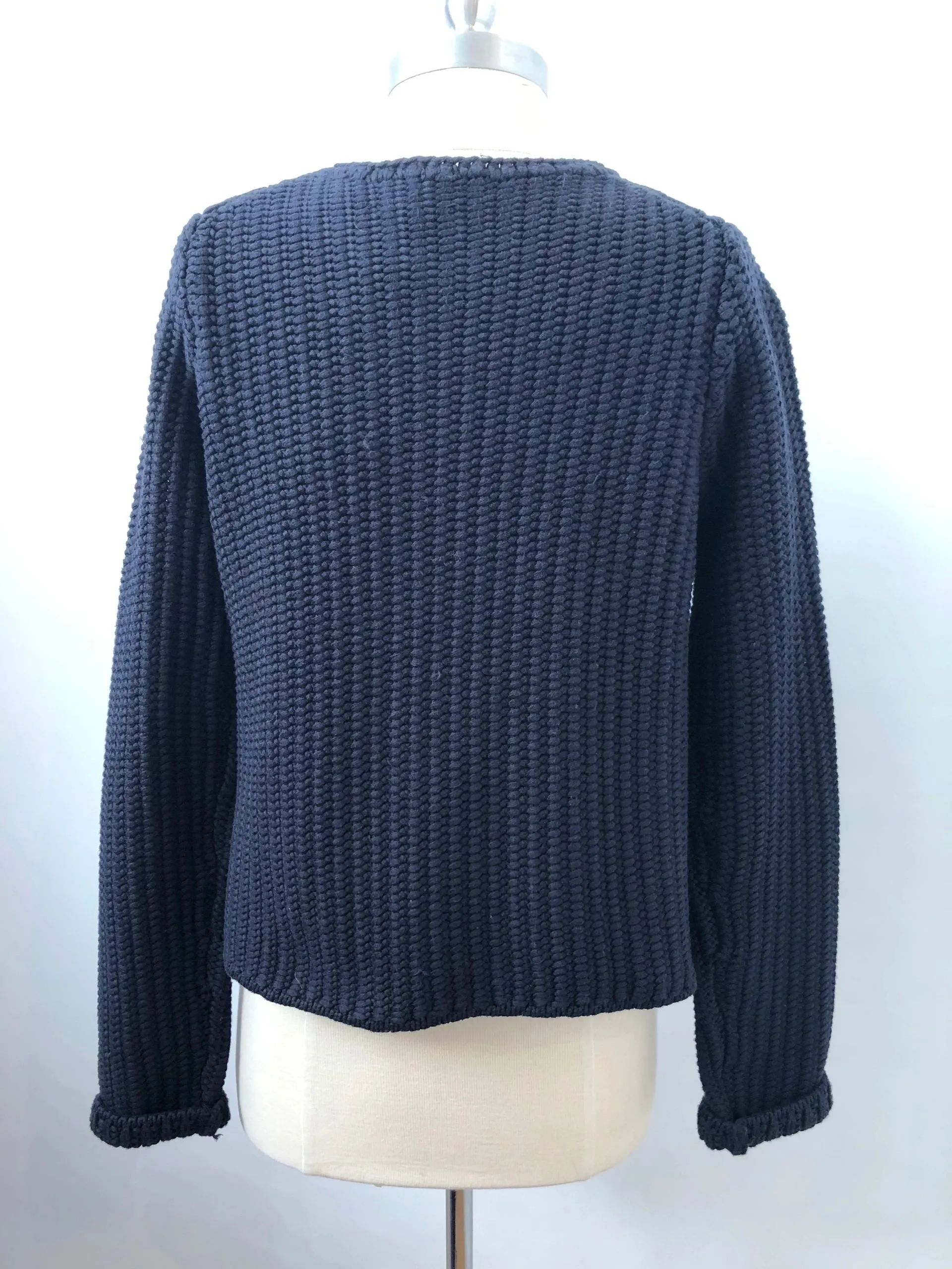 NEW Me Em Chunky Blue Cotton Cardigan Size 6