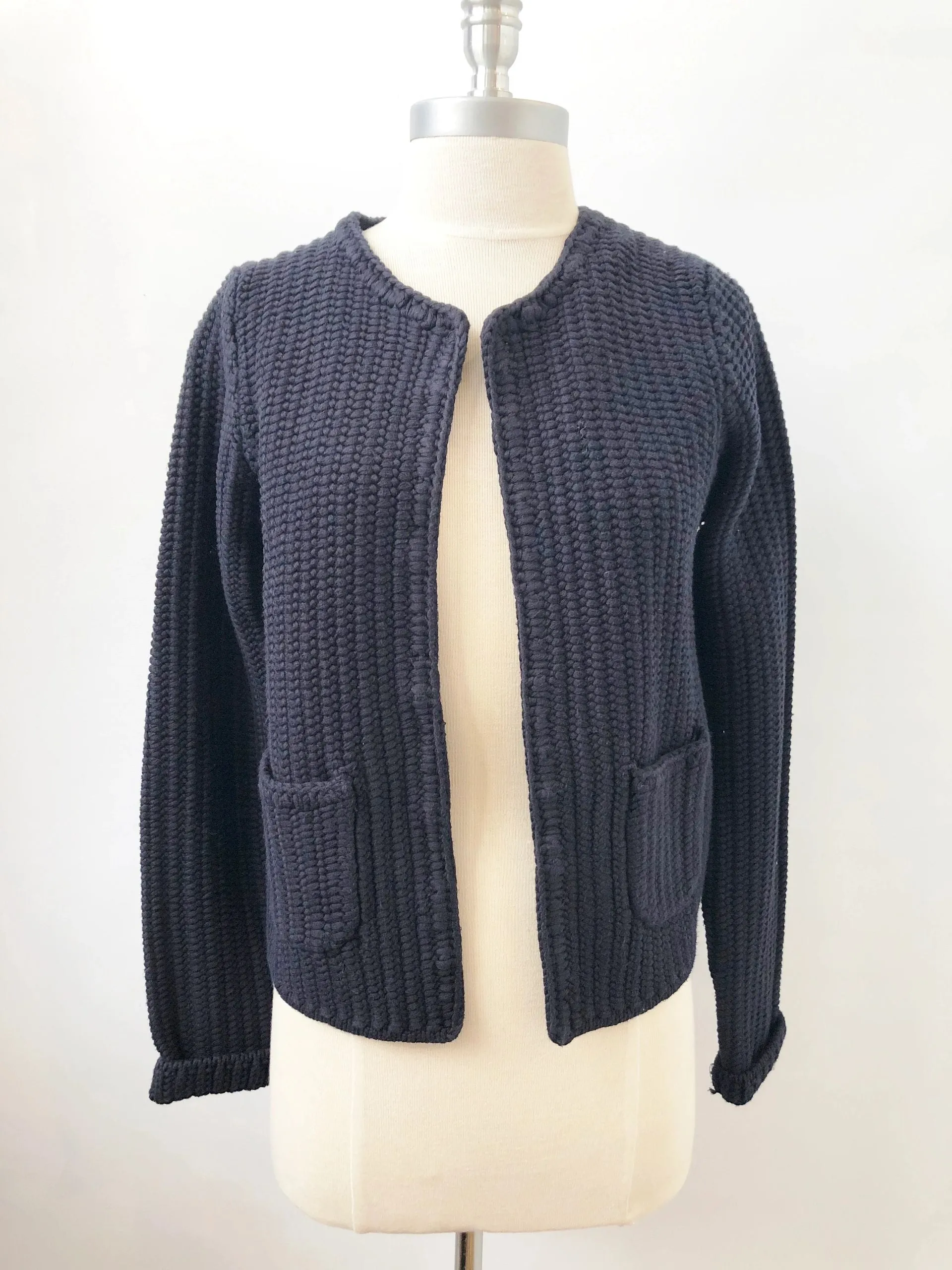 NEW Me Em Chunky Blue Cotton Cardigan Size 6
