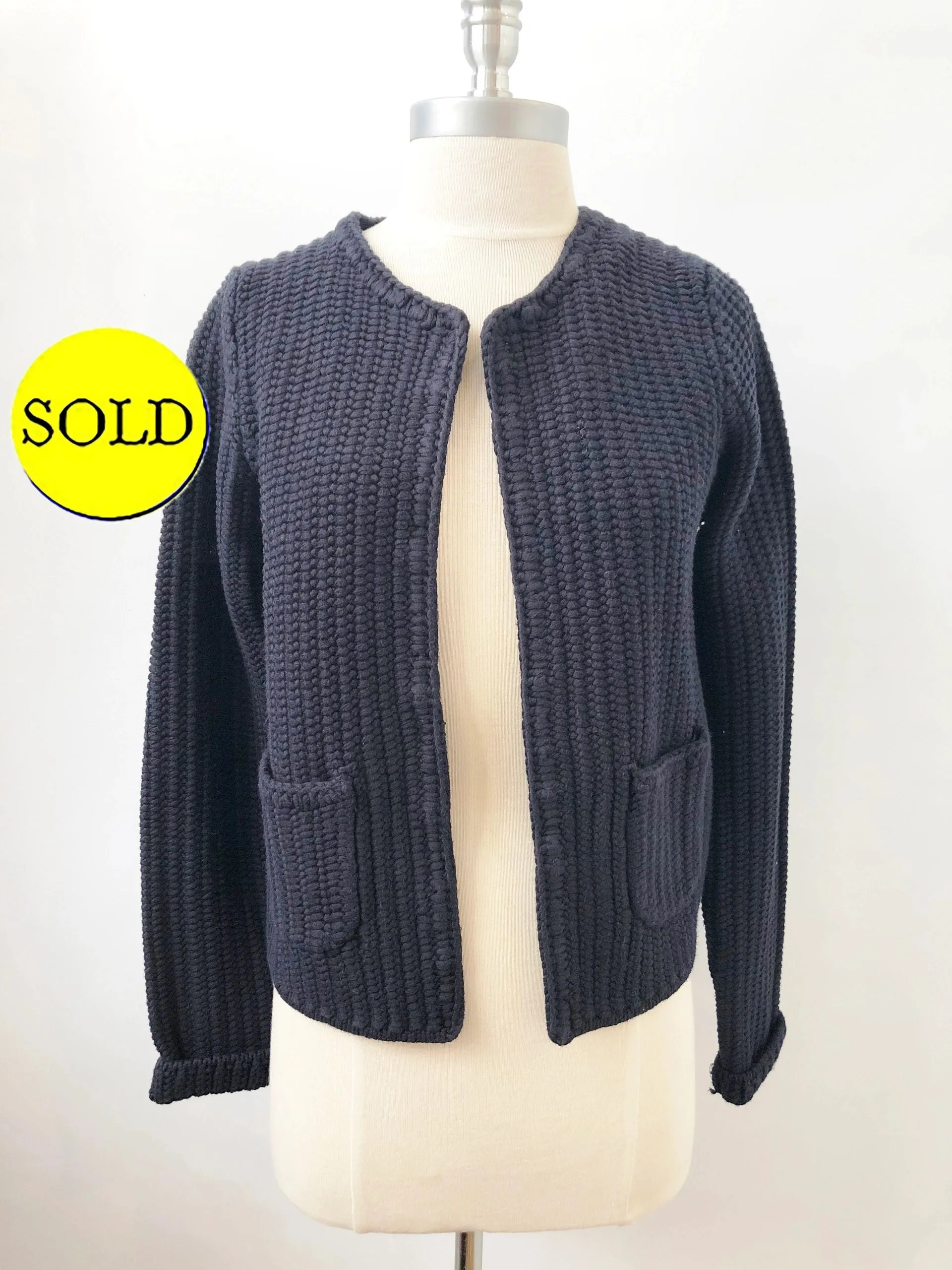 NEW Me Em Chunky Blue Cotton Cardigan Size 6