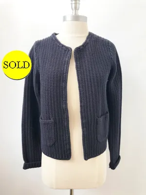 NEW Me Em Chunky Blue Cotton Cardigan Size 6