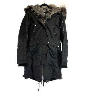 Nicole Benisti -Madison Fur-Lined Parka Coat / Black Jacket - Size S