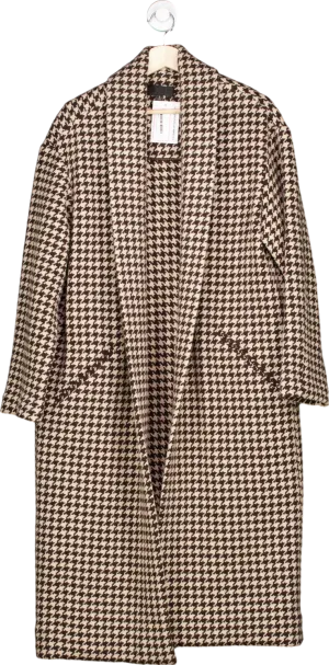 Nili Lotan Brown Houndstooth Coat UK S