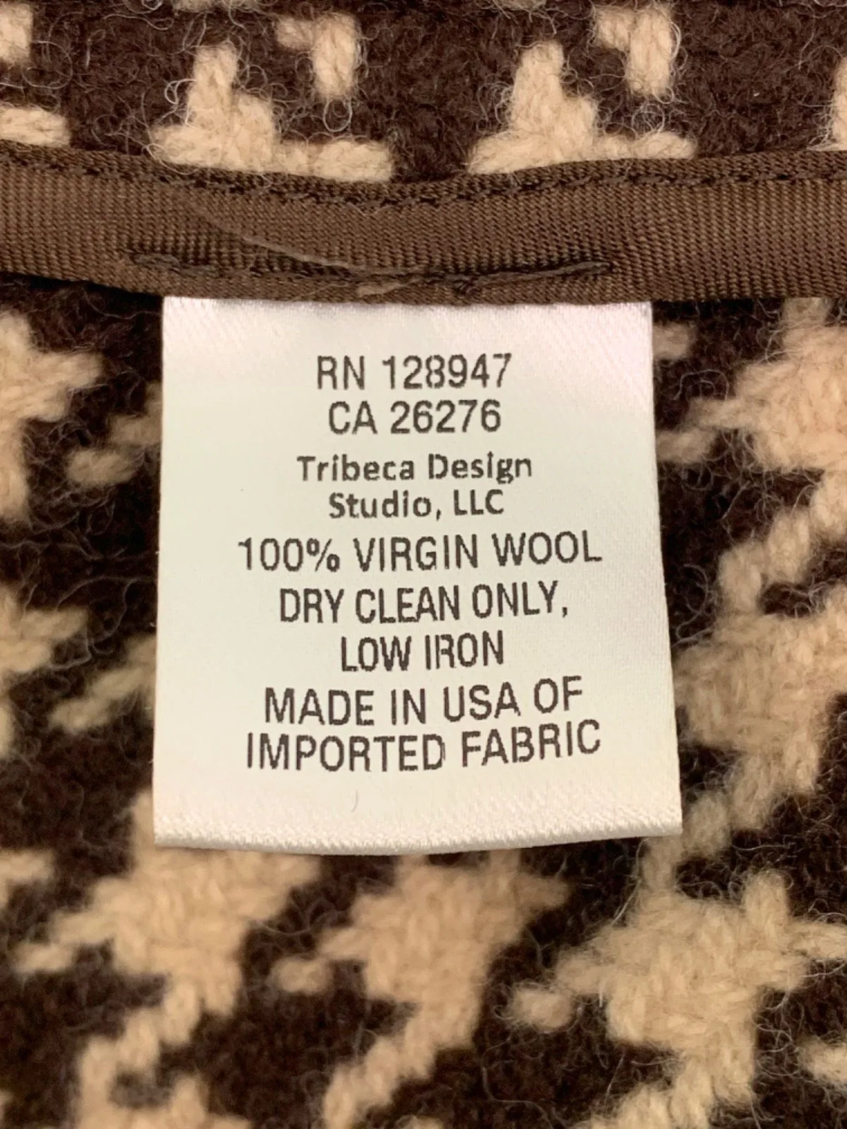 Nili Lotan Brown Houndstooth Coat UK S