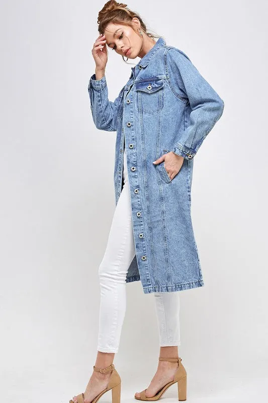 NON-STRETCH THREE QUARTER DENIM JACKET