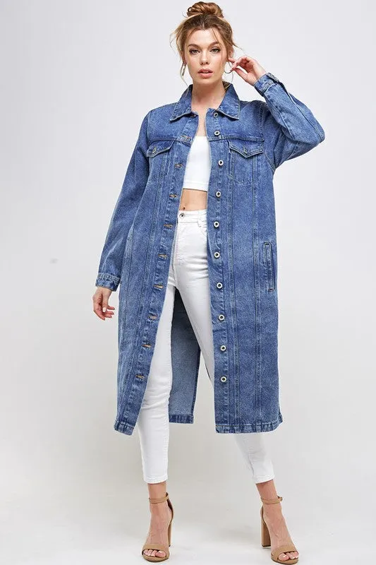 NON-STRETCH THREE QUARTER DENIM JACKET
