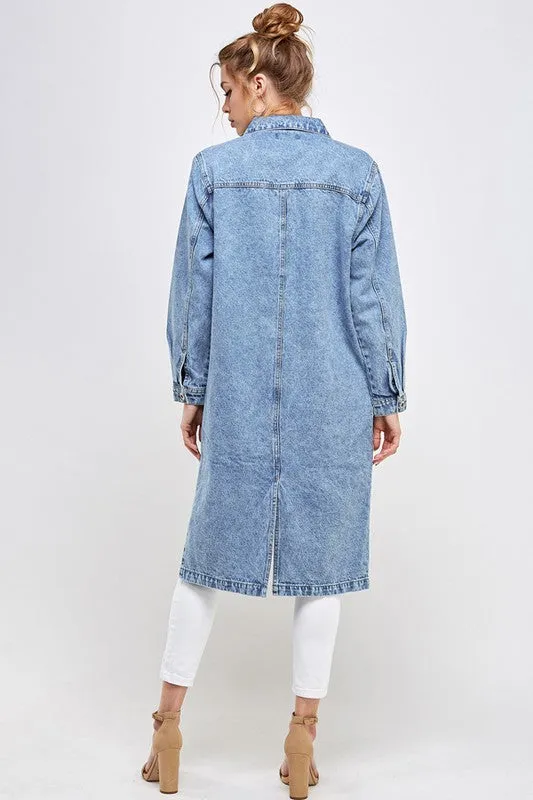 NON-STRETCH THREE QUARTER DENIM JACKET