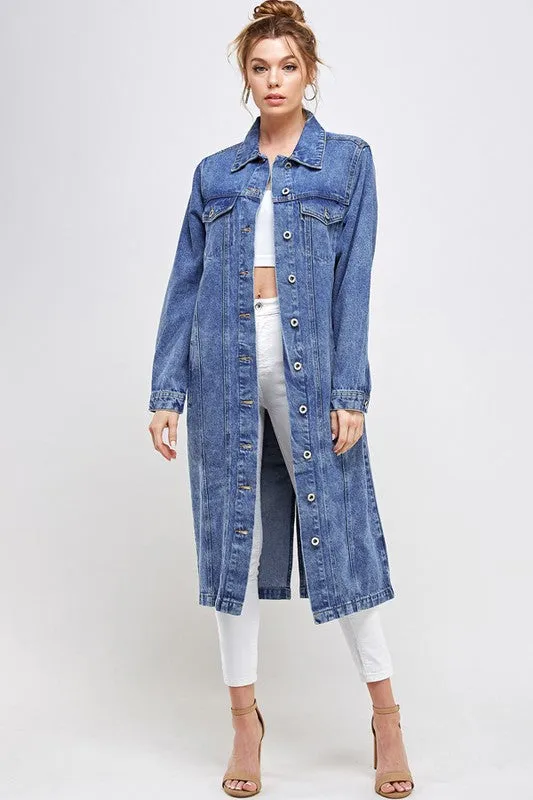 NON-STRETCH THREE QUARTER DENIM JACKET