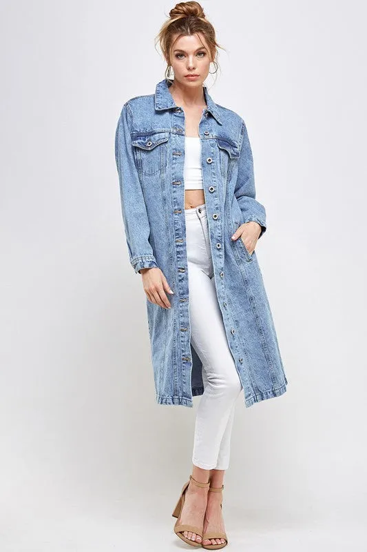 NON-STRETCH THREE QUARTER DENIM JACKET