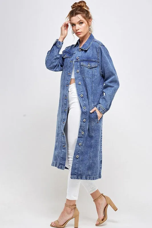 NON-STRETCH THREE QUARTER DENIM JACKET