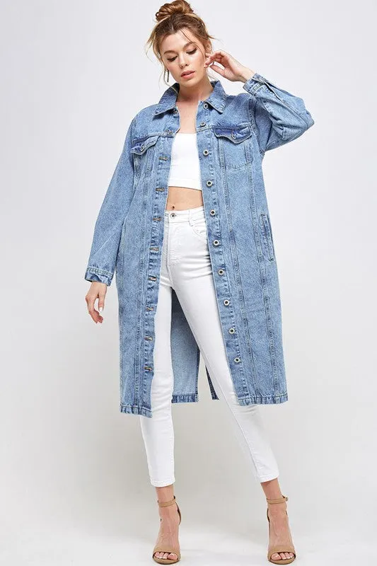NON-STRETCH THREE QUARTER DENIM JACKET