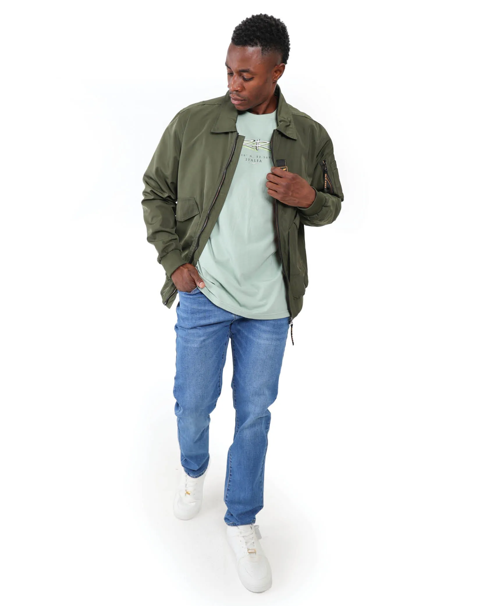 Olive Lightweight Bomber Jacket