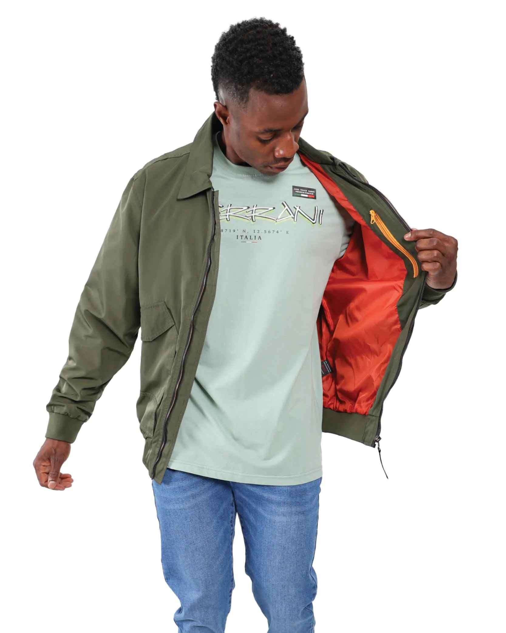Olive Lightweight Bomber Jacket