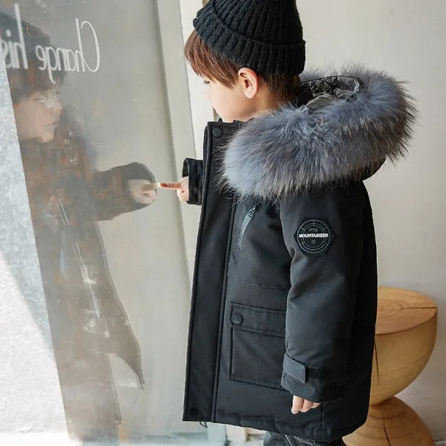 Orangemom Brand Children's Down Jacket Boys' Medium And Long 2021 New Children's Baby Thickened Jacket For Winter Season 2-12y