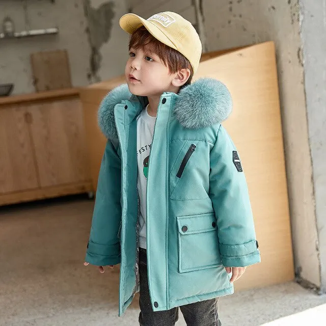 Orangemom Brand Children's Down Jacket Boys' Medium And Long 2021 New Children's Baby Thickened Jacket For Winter Season 2-12y