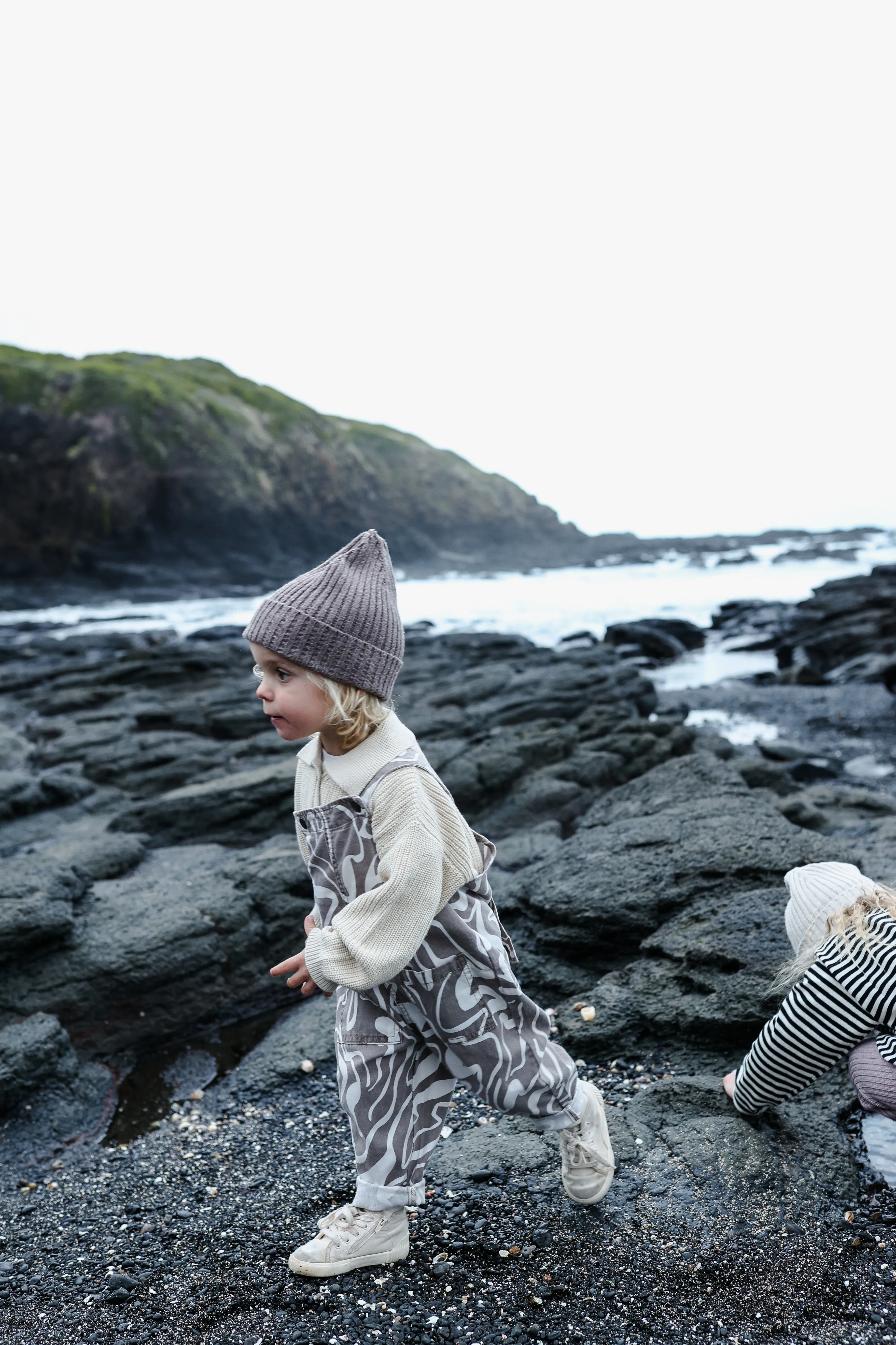 Organic Collar Cardigan - Pebble