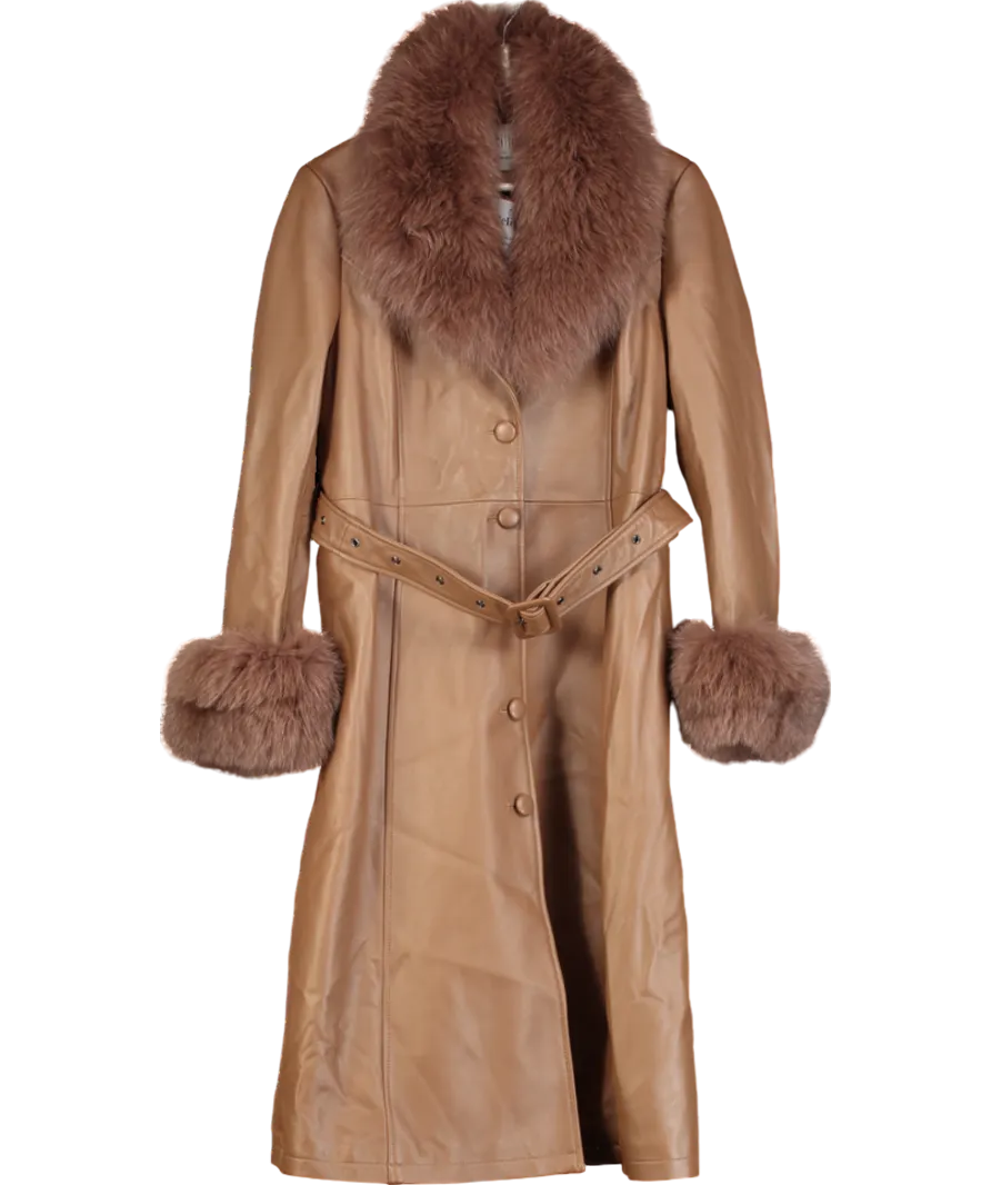 Otillia Brown Jessie Leather Coat UK M