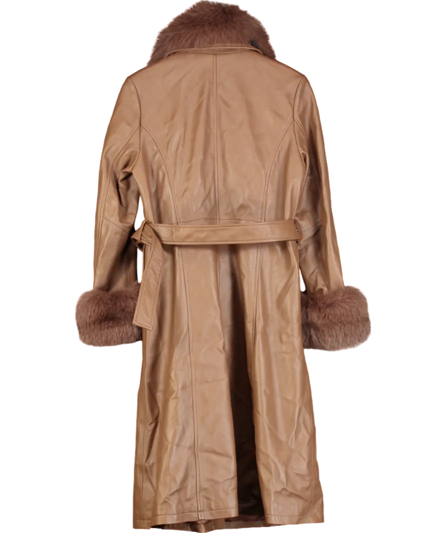 Otillia Brown Jessie Leather Coat UK M