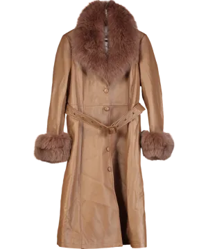 Otillia Brown Jessie Leather Coat UK M