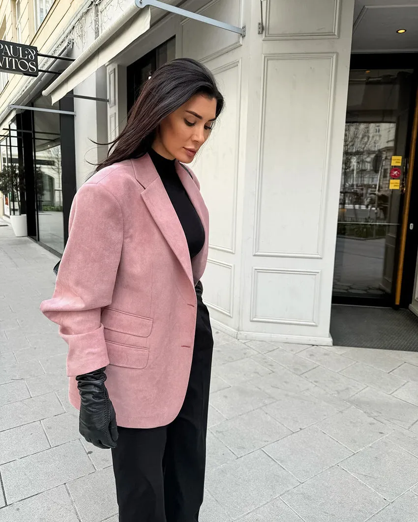 Oversized Long Sleeve Single Breasted Blazer
