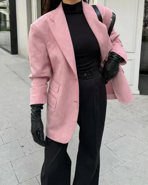 Oversized Long Sleeve Single Breasted Blazer