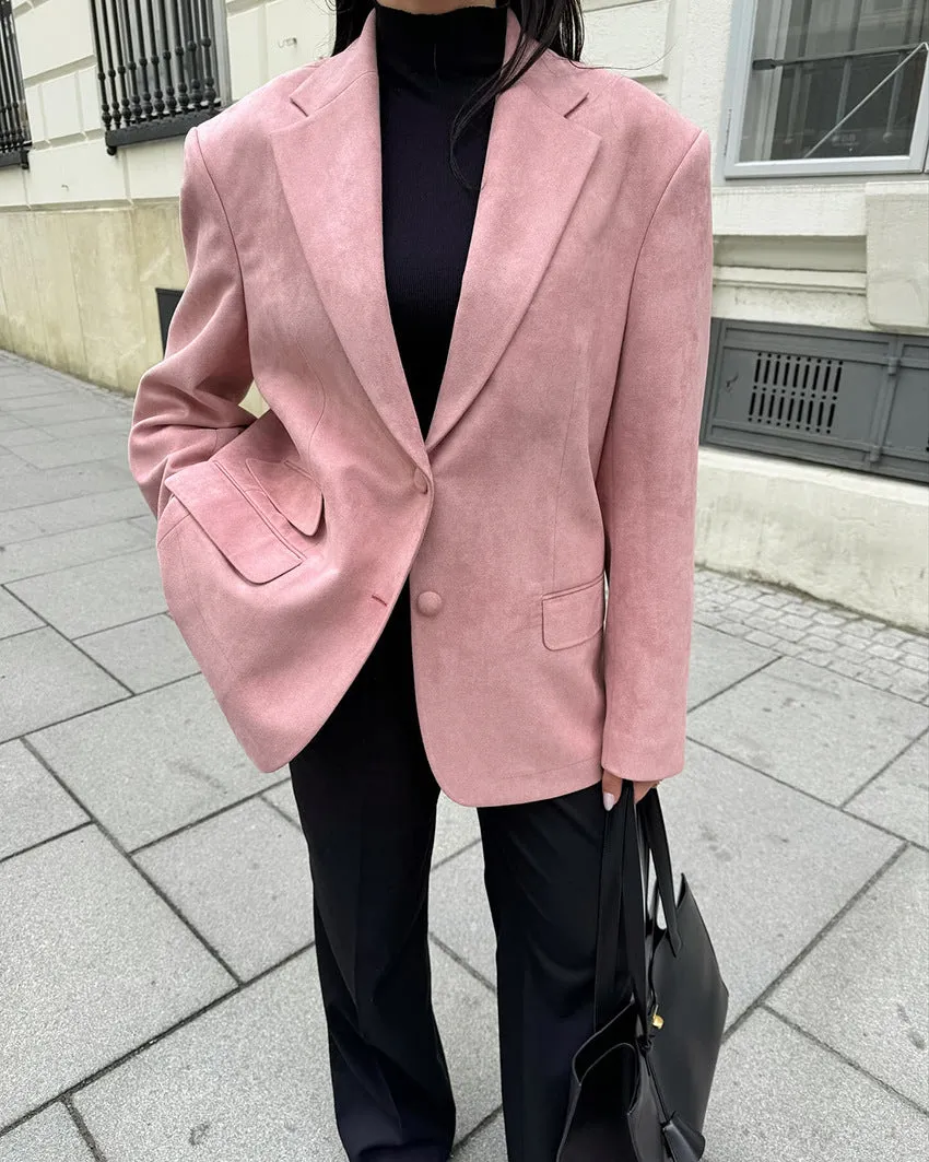 Oversized Long Sleeve Single Breasted Blazer