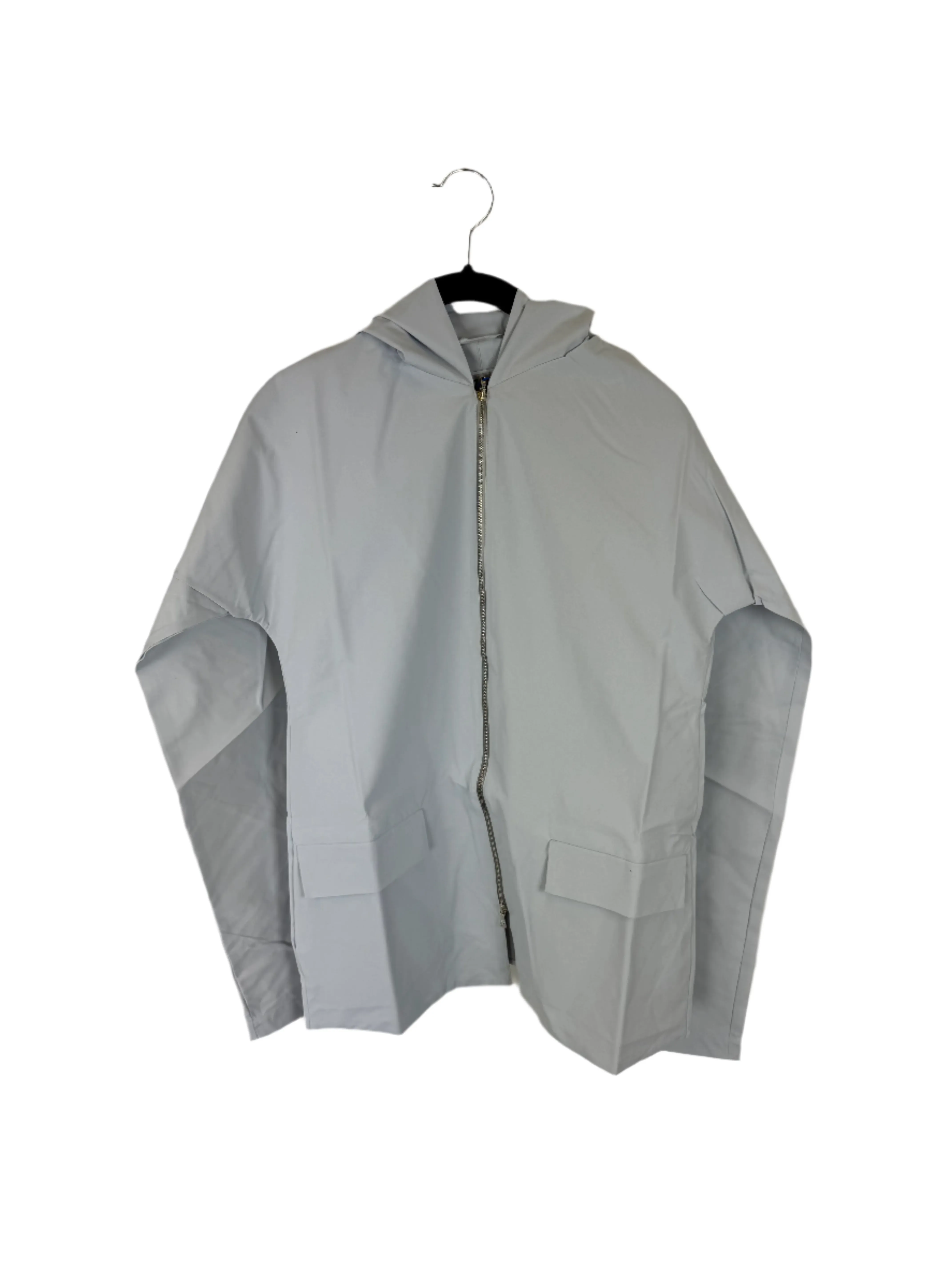 Pale Blue Raincoat With Hood - Size 0 - 8