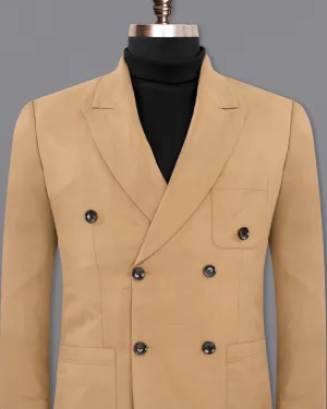 Pale Taupe Double Breasted Luxurious Linen Sports Blazer