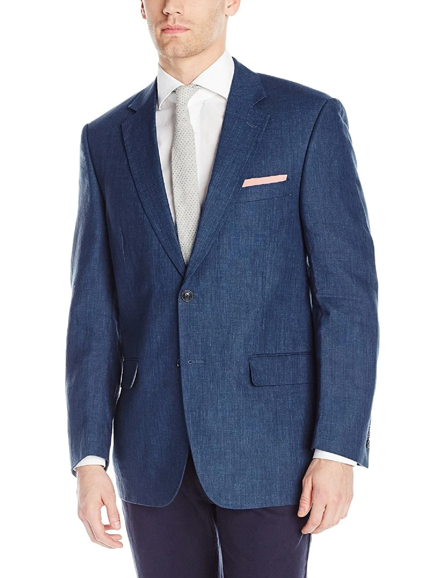 Palm Beach Bradley Navy Linen Suit Separate Jacket Big and Tall
