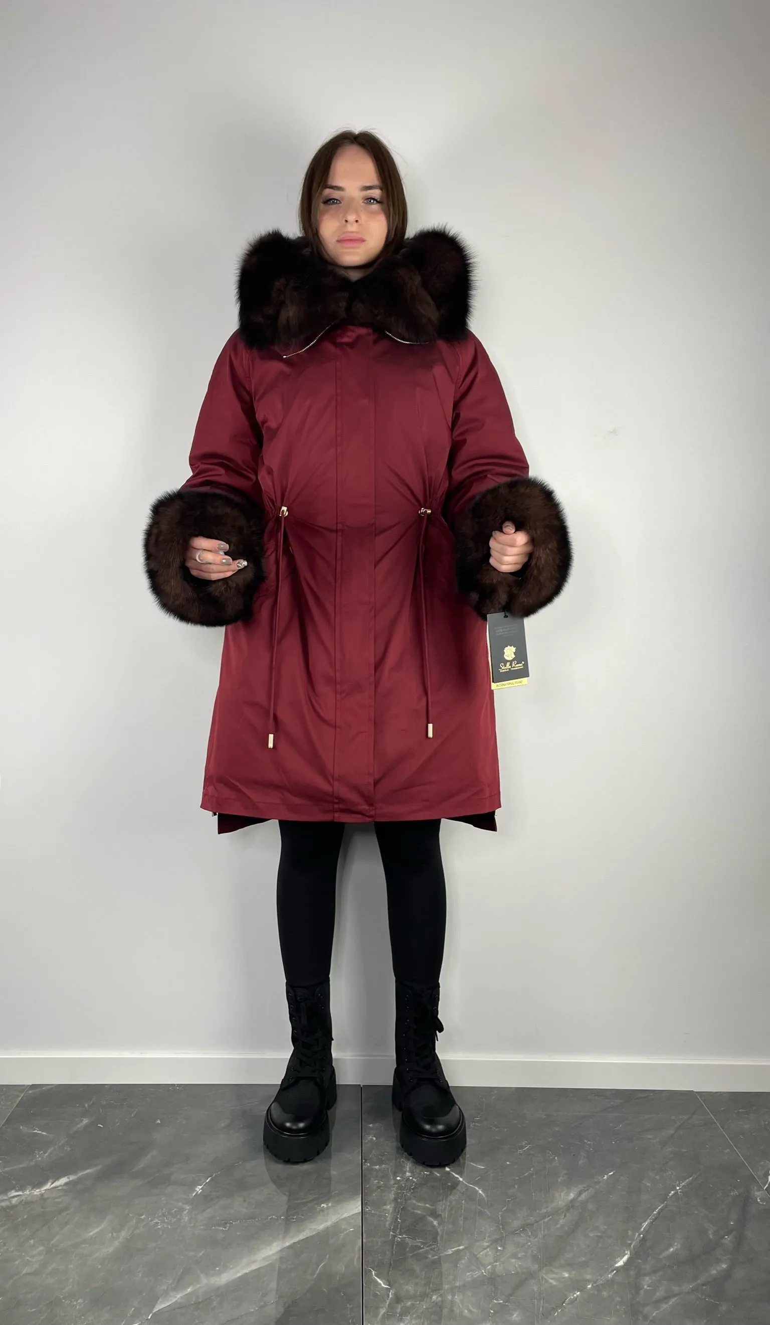 Parka LUX Bordo (193) / Brown (M3) / Rex for women 95 см
