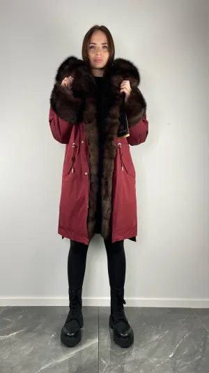 Parka LUX Bordo (193) / Brown (M3) / Rex for women 95 см