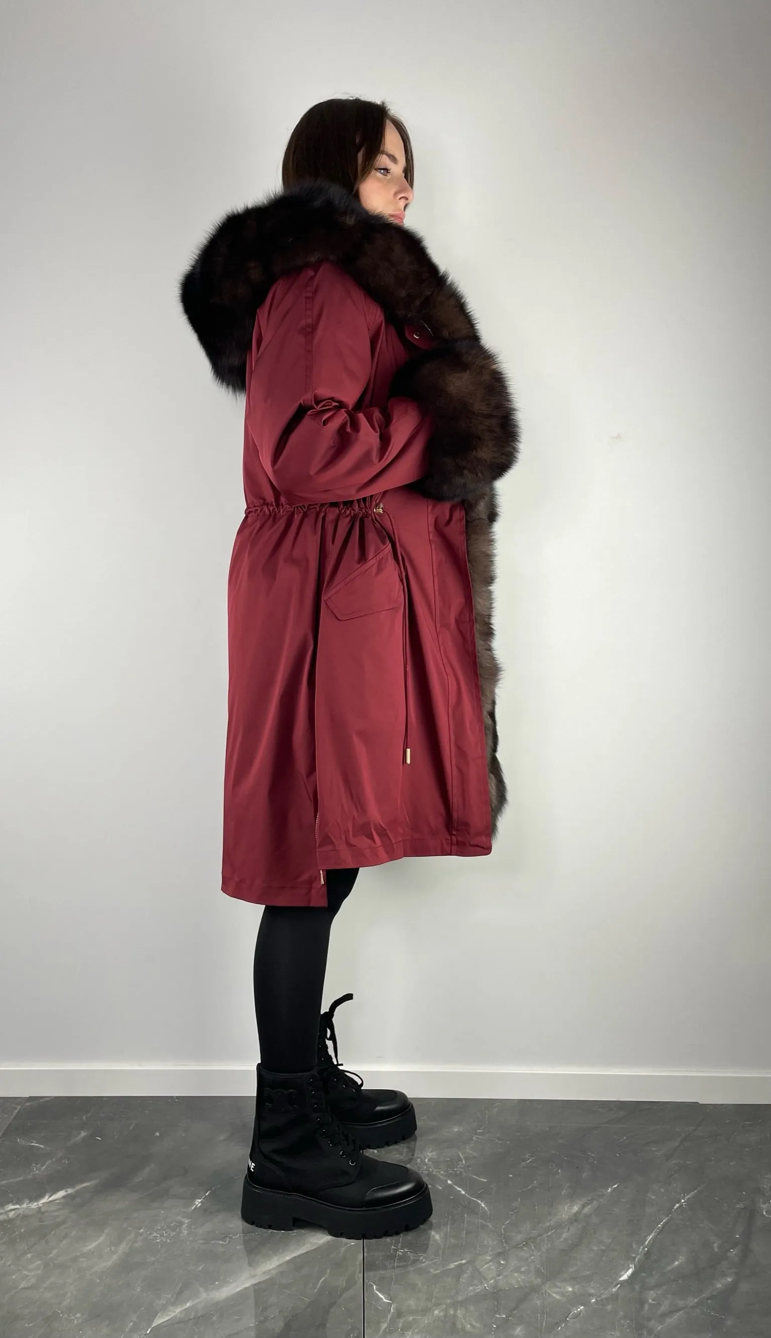 Parka LUX Bordo (193) / Brown (M3) / Rex for women 95 см