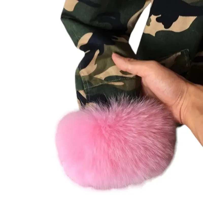 Parka militaire avec fourrure rose