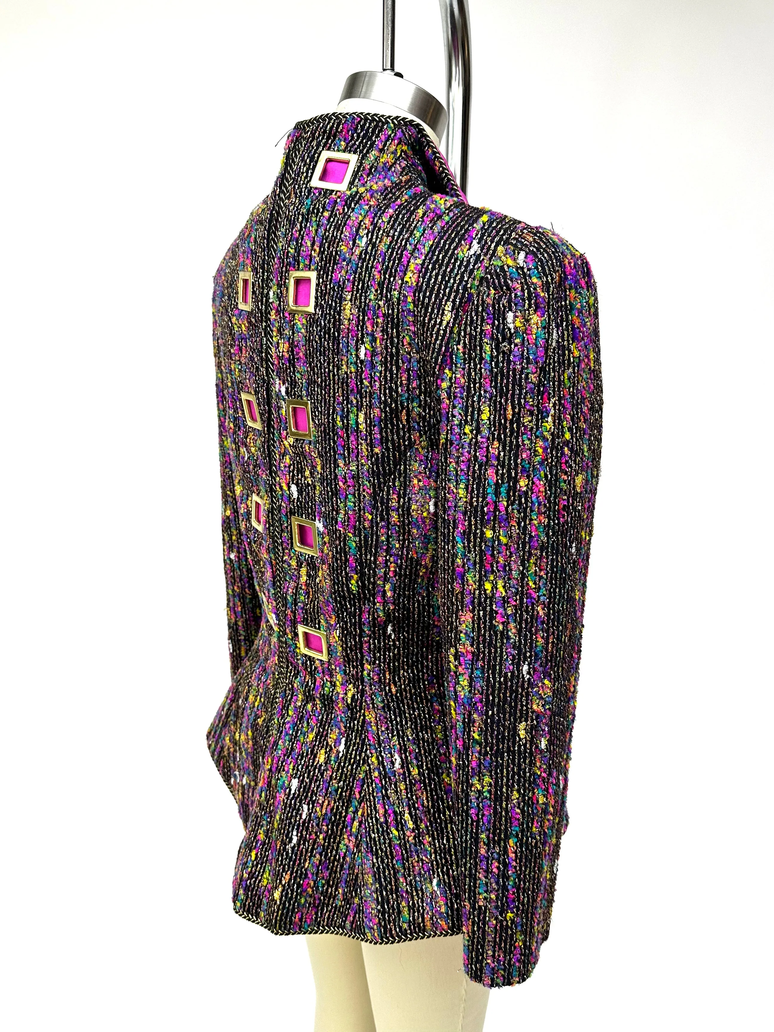Patricia Rhodes Metallic Grommet Blazer