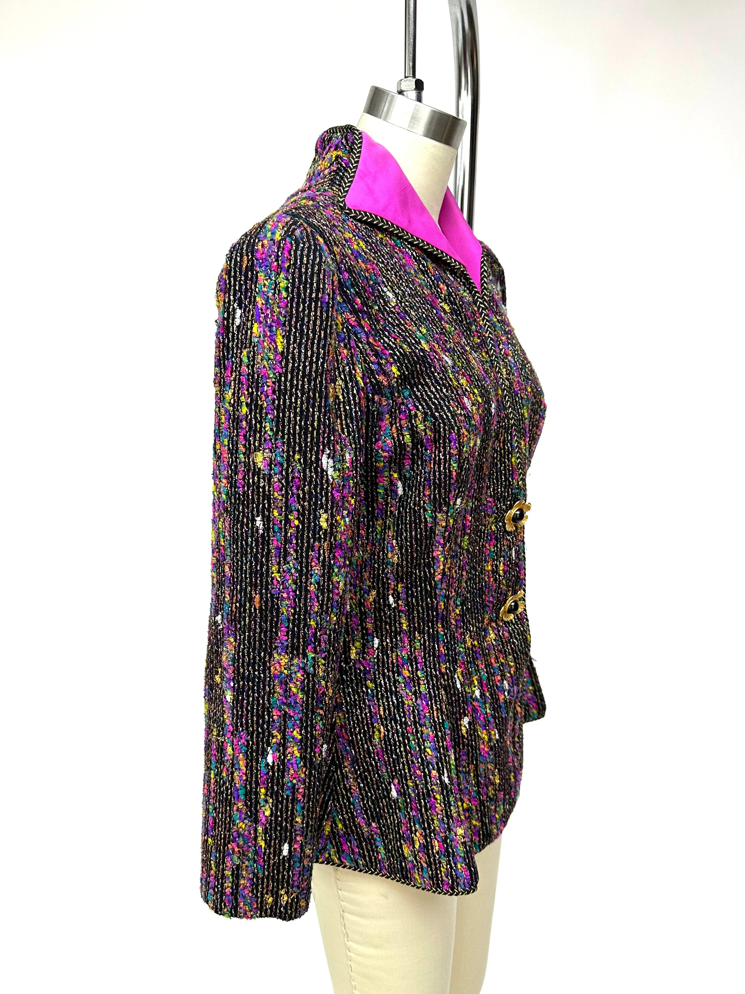 Patricia Rhodes Metallic Grommet Blazer