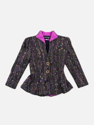 Patricia Rhodes Metallic Grommet Blazer