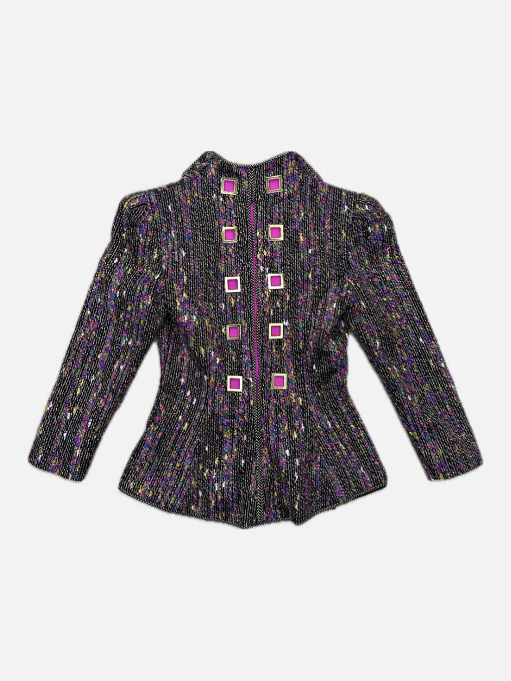 Patricia Rhodes Metallic Grommet Blazer