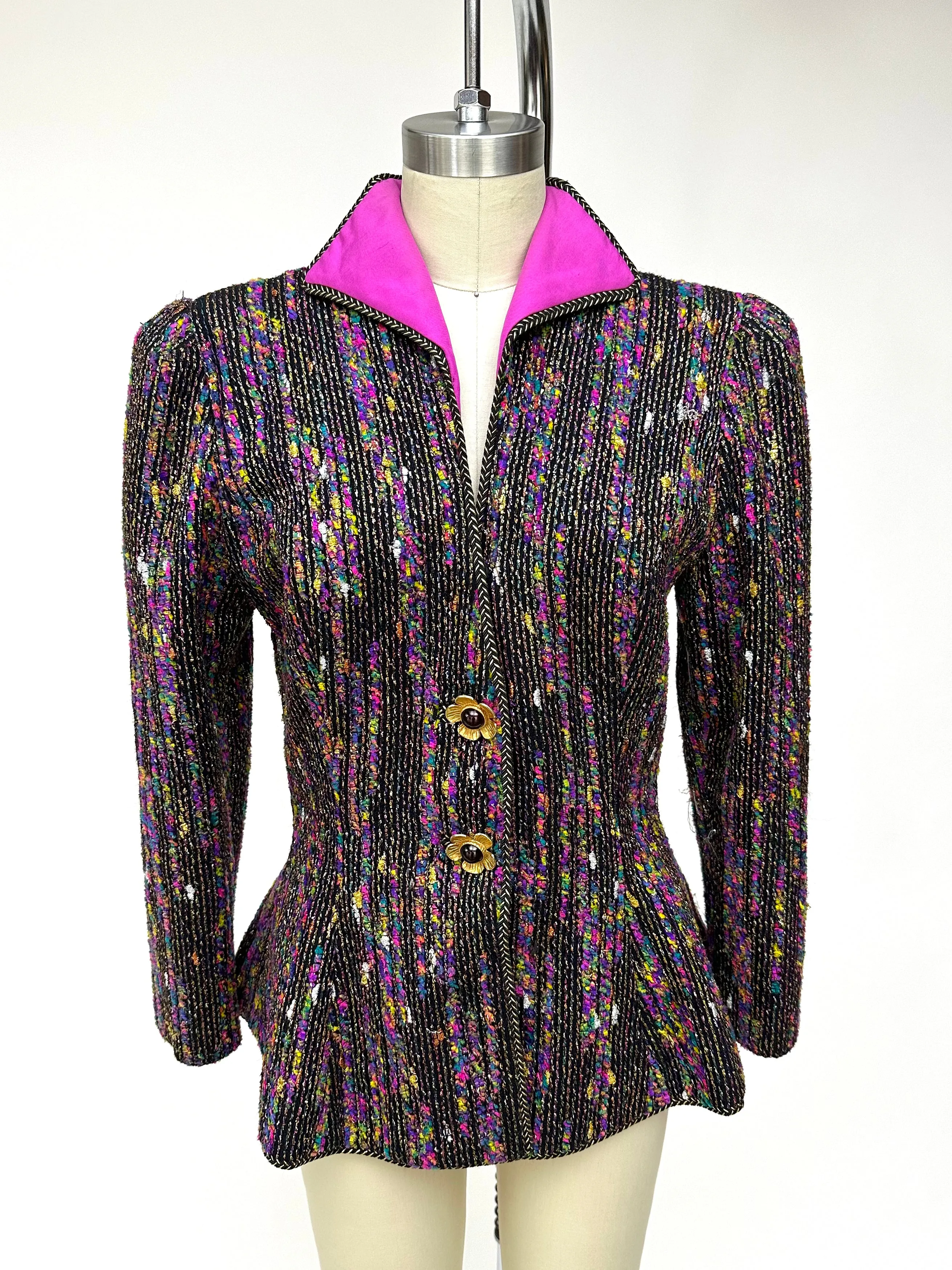 Patricia Rhodes Metallic Grommet Blazer
