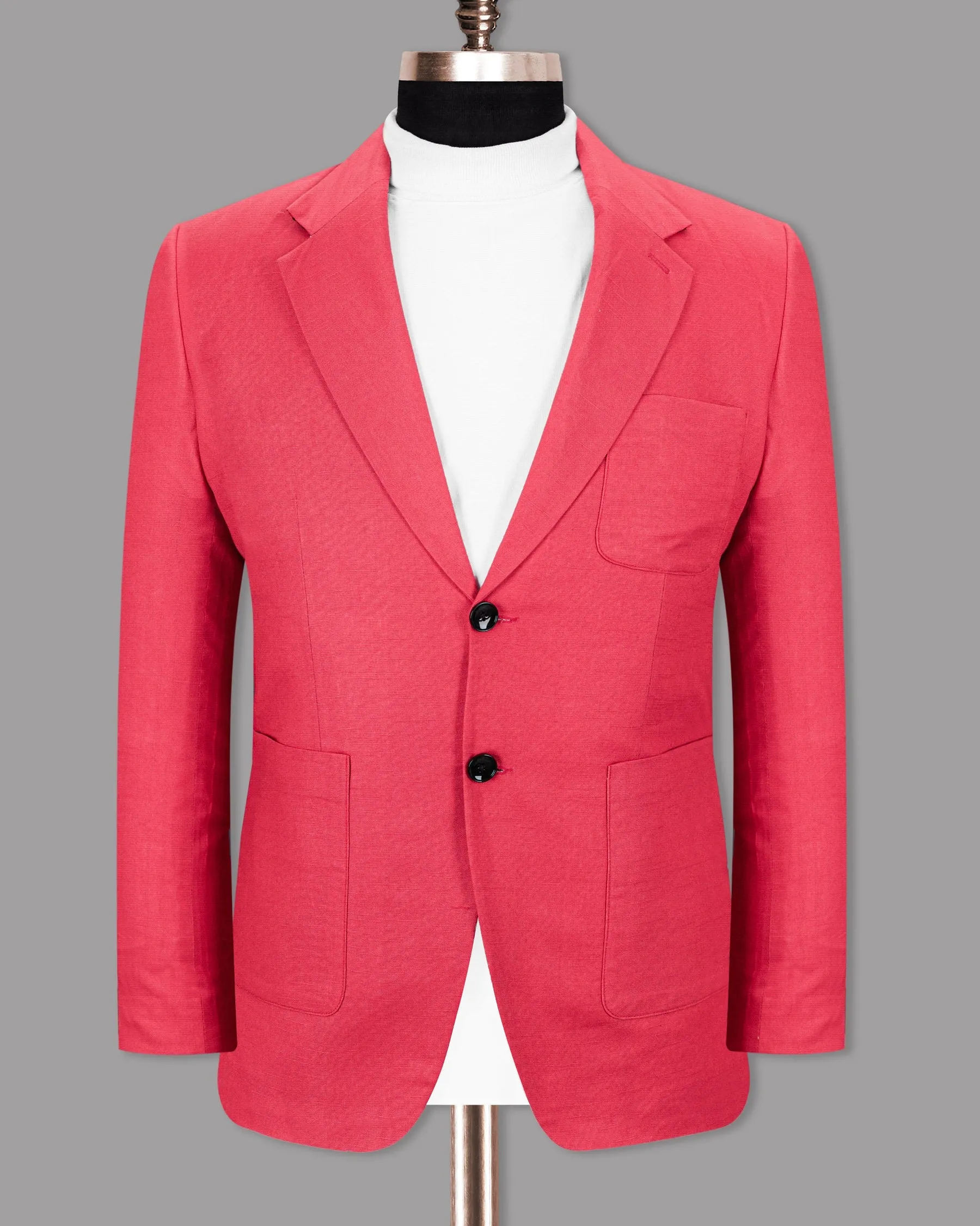 Peach Luxurious Linen Sports Blazer
