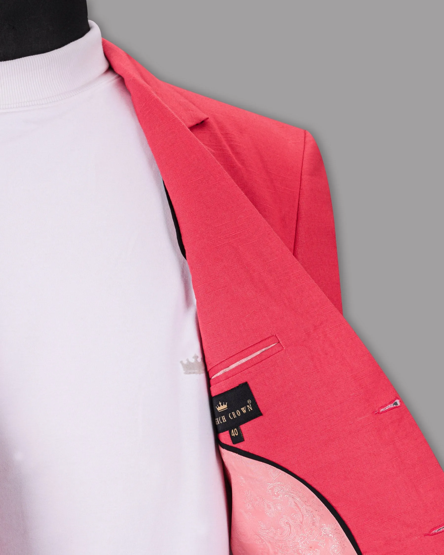 Peach Luxurious Linen Sports Blazer