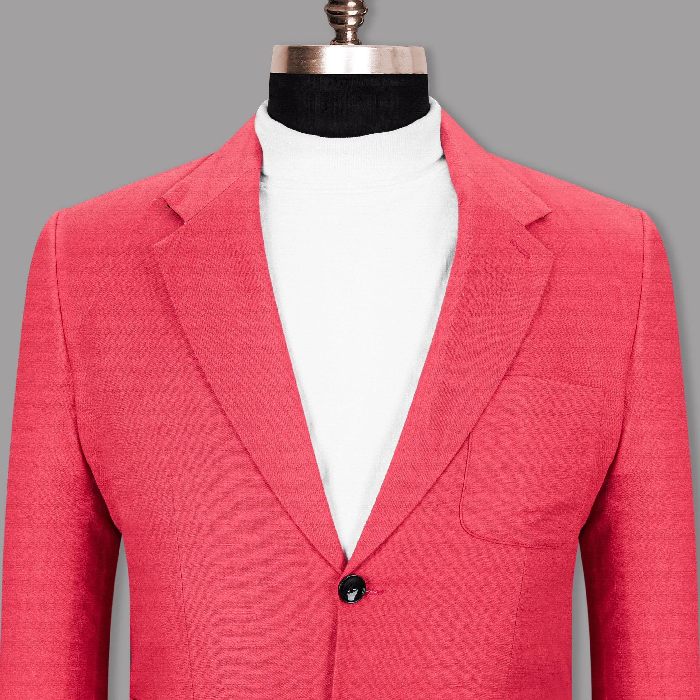 Peach Luxurious Linen Sports Blazer