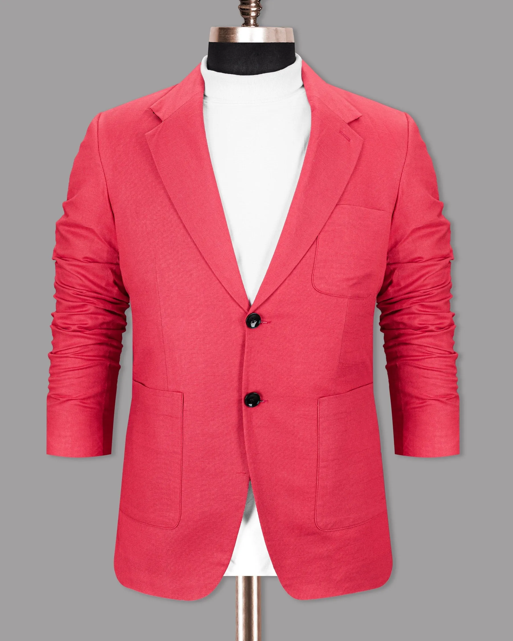 Peach Luxurious Linen Sports Blazer
