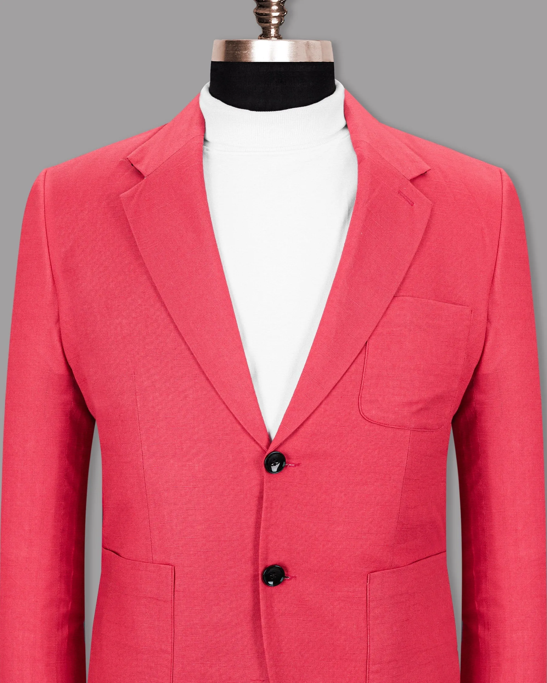 Peach Luxurious Linen Sports Blazer