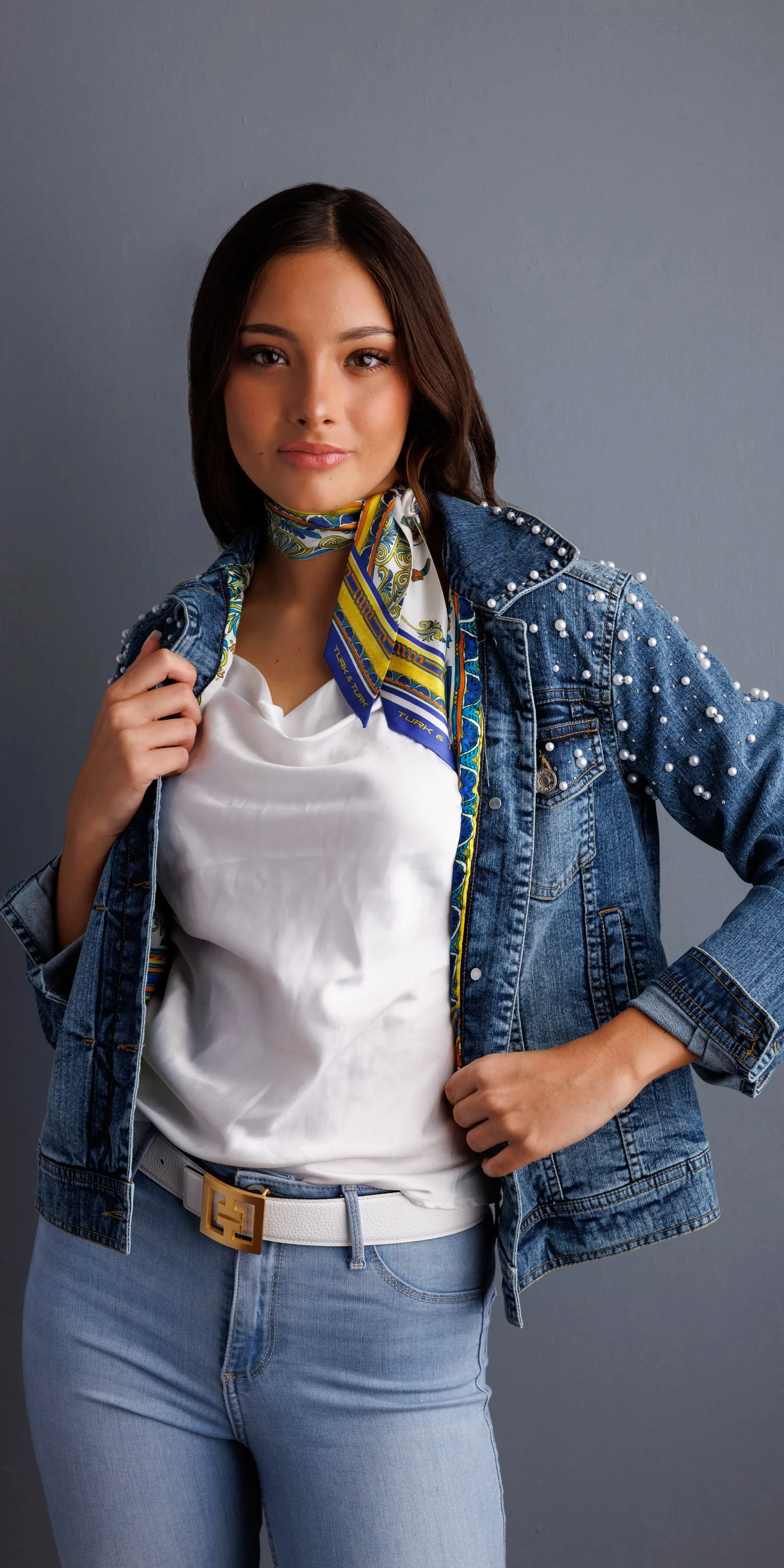 Pearls Hand-Beaded Denim Jackets, Limited Edition-  GARDEN OF THE NILE