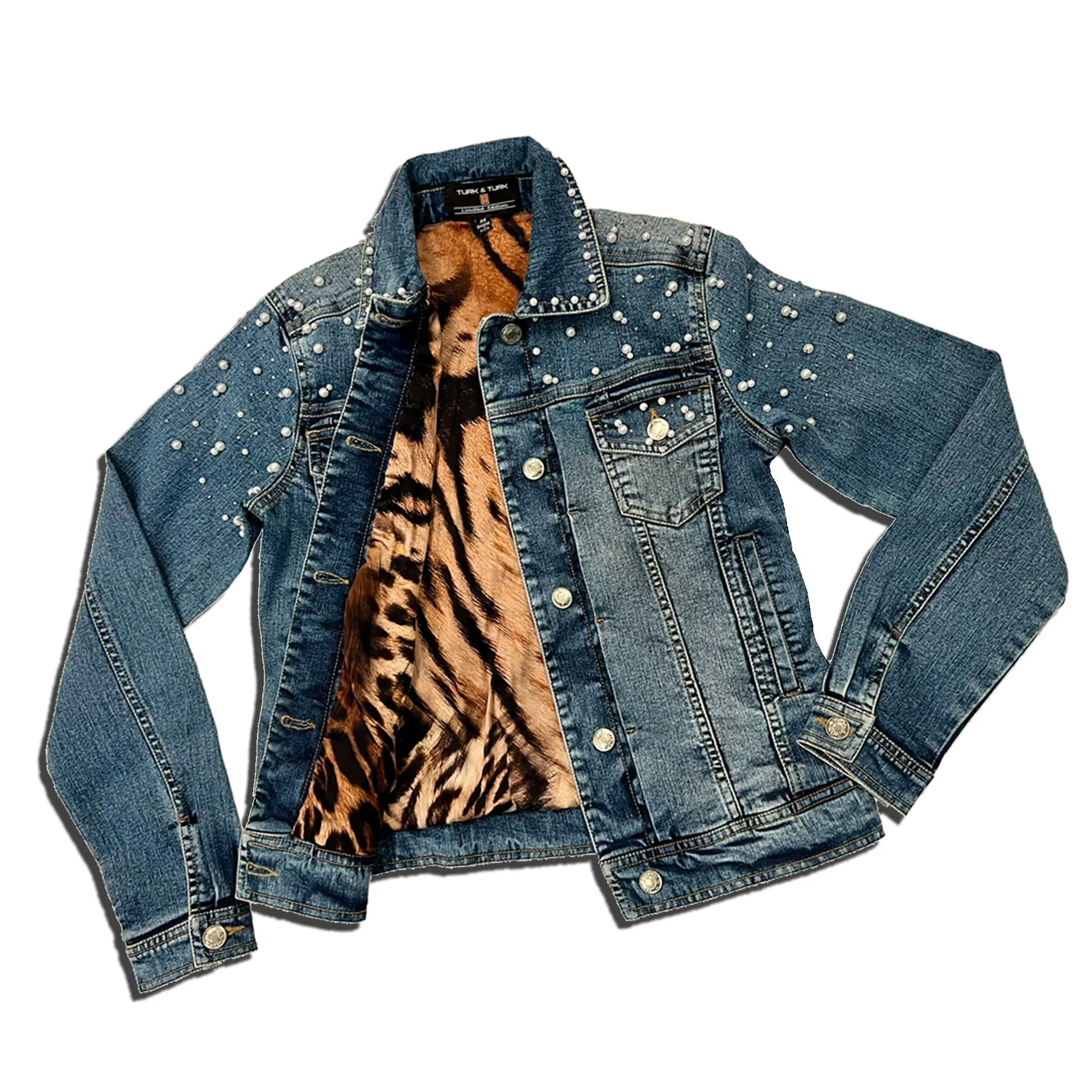 Pearls Hand-Beaded Denim Jackets, Limited Edition-  GARDEN OF THE NILE
