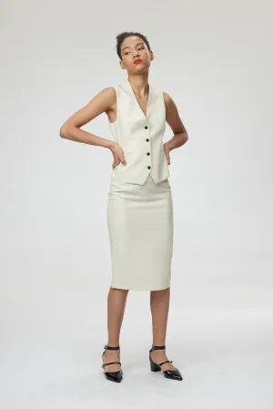 Piacenza Skirt - Pencil skirt in off white