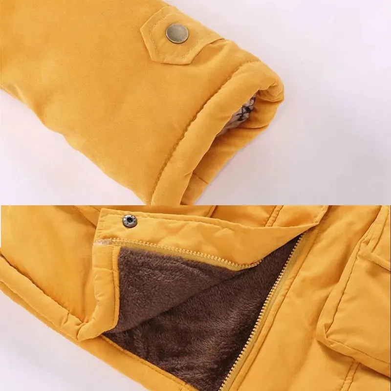 Pink Women Parkas Long Thick Warm Jacket Hooded Fur Lady Coats & Outerwear Winter Jacket Women Parkas for Coat Fashion Female