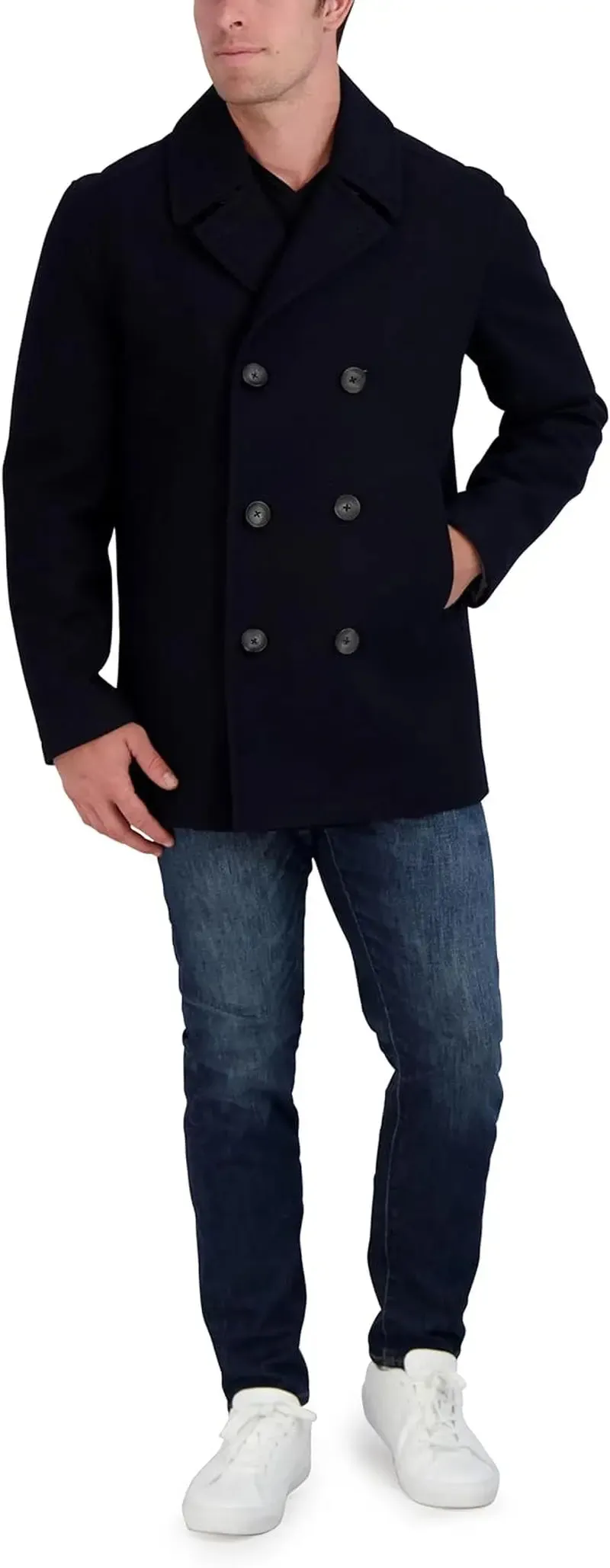 Plus Sized Men's Peacoat in Wool by Nautica