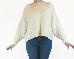 POL cream wool mix cropped knit jumper